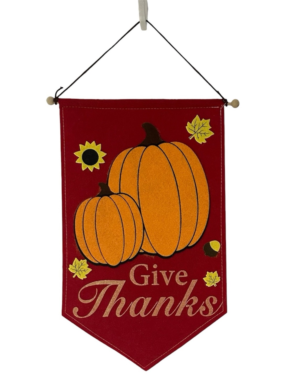 Give Thanks Pumpkin Wall Banner - Felt